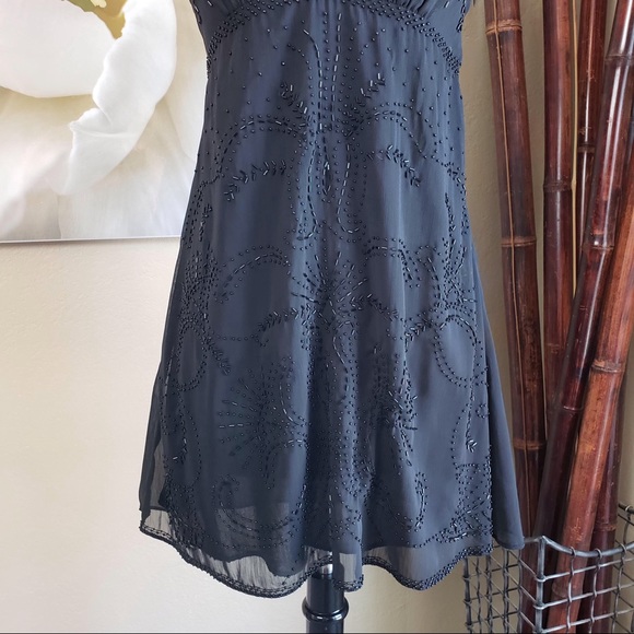 Bizz Princess Black Beaded Slip Dress ~ Size S - Picture 3 of 4